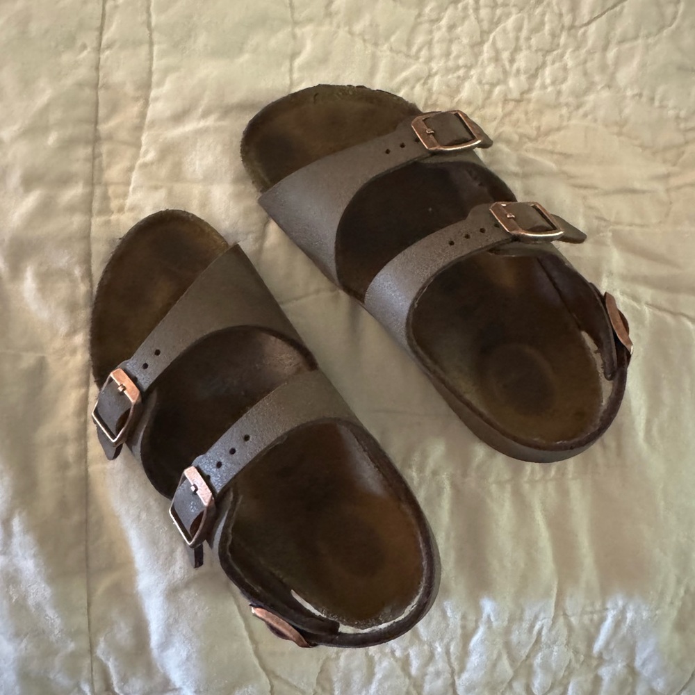 Birkenstocks. Toddler Brown Double-Strap Sandals. Great condition.